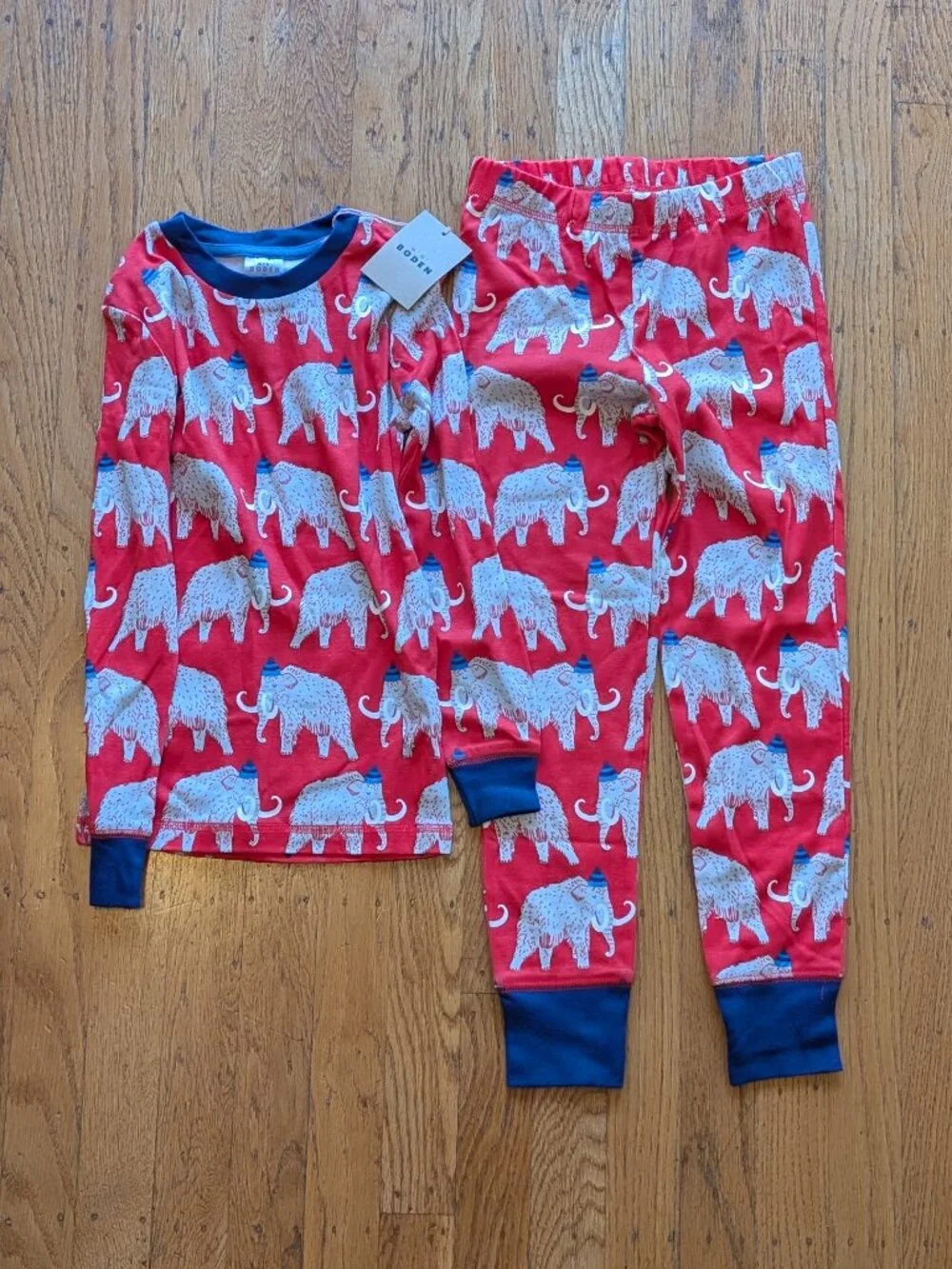 Mini Boden Woolly Mammoth Pajama Set